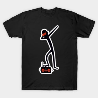 Dabbing Stick Figure - Basecap Music Radio T-Shirt